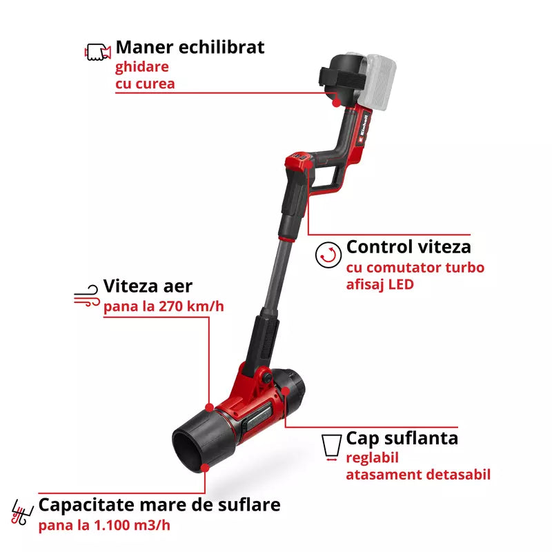 Suflanta de frunze fara fir Einhell Professional GP-LB 36/270 Li E BL-Solo Power X-Change (36 V, viteza aer 270 km/h, fara perii, control al vitezei, accesoriu suflanta, fara baterie) - imagine 3