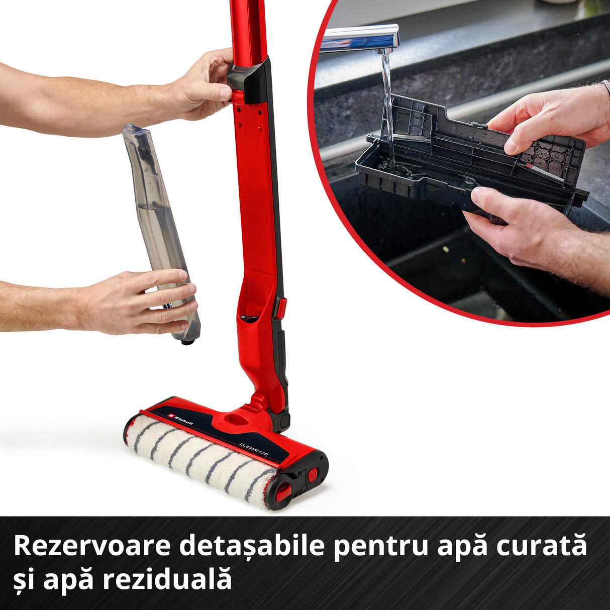 Einhell CLEANEXXO Power X-Change akkus keménypadló-súroló (18 V, kefehenger 290 mm, BOOST üzemmód, öntisztító funkció, állítható vízellátás, akkumulátor nélkül)