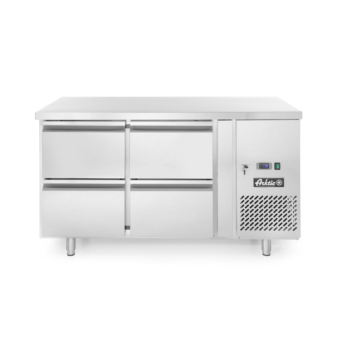 Masa frigorifica cu 4 sertare si unitate laterala, Arktic, Profi Line, 230V/250W, 1360x700x(H)858mm