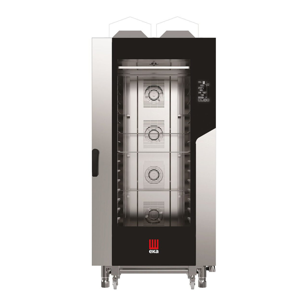 Cuptor pe gaz cu convectie cu abur Millennial Black Mask Bakery, 16 tavi 600x400 Tecnoeka, 230V/1450W, 30000kW, 930x1160x(H)2060mm