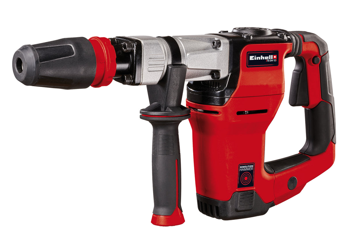 Einhell TE-DH 12 bontókalapács (1050 W, 4100 fordulat/perc ütésszám, 12 joule ütésteljesítmény, SDS-max tokmány, 4 m gumikábel, éles és lapos vésővel, E-Box-szal együtt)