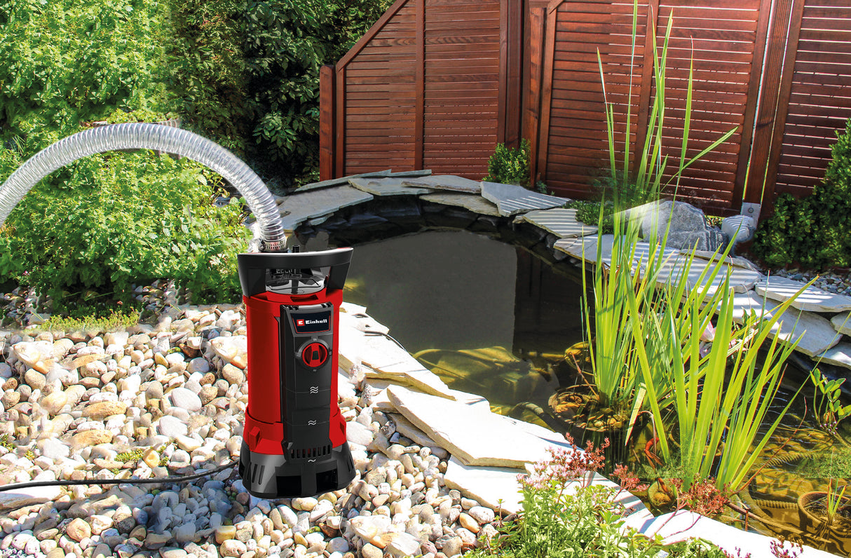 Einhell GE-DP 6935 A ECO szennyvízszivattyú, 690 W, max. 17500 l/h, idegen test mérete akár 35 mm, vízérzékelő 3 automatikus indítási magassággal, folyamatos üzemmód, univerzális csatlakozóval