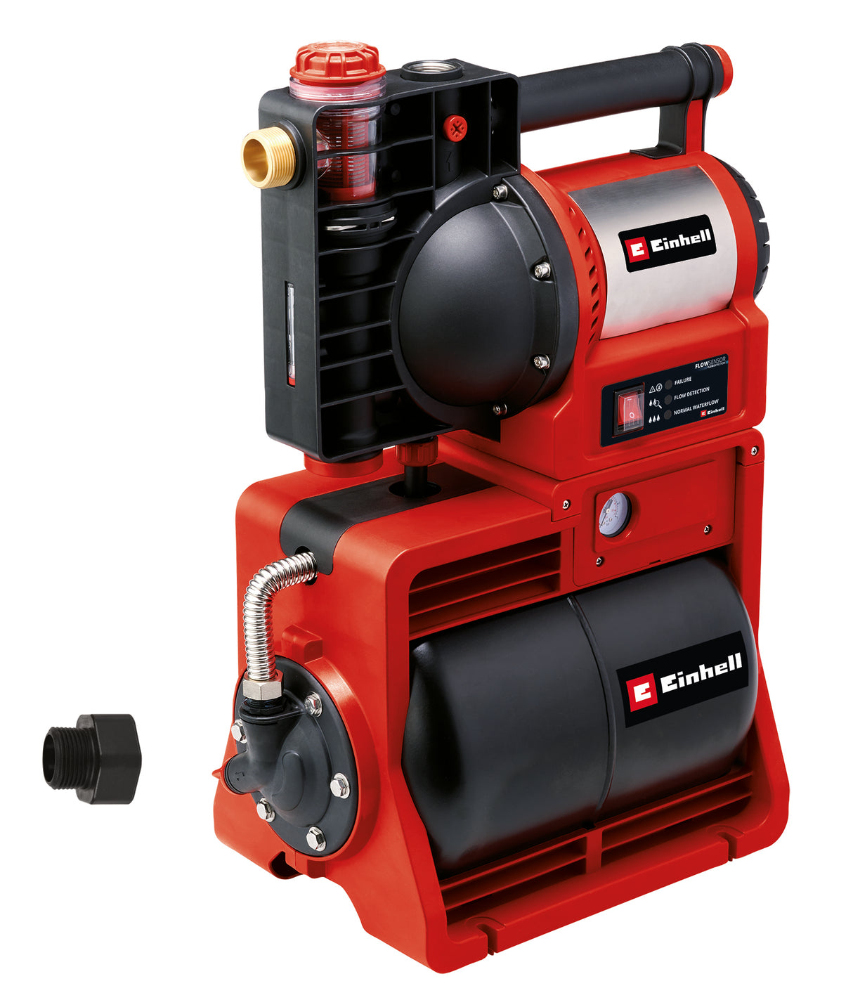 Einhell GE-WW 1246 N FS vízpumpa (1200 W, áramlásérzékelő LED kijelzővel, szennyeződés-/szívás-/víztöltésjelzővel, fagyvédelemmel, szárazon futás elleni védelemmel, 20 l-es tartállyal)