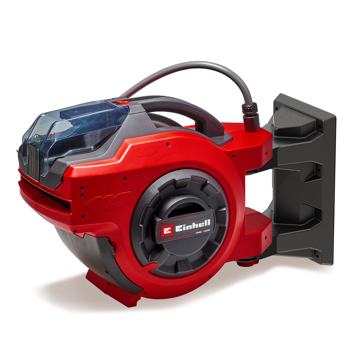 Einhell akkus tömlődob GE-HR 18/30 WH Li-Solo (18 V, automatikus tömlőfeltekercselés, 180°-os forgatás, fali tartó, 1,5 m-es csatlakozótömlő, akkumulátor és tömlő nélkül)