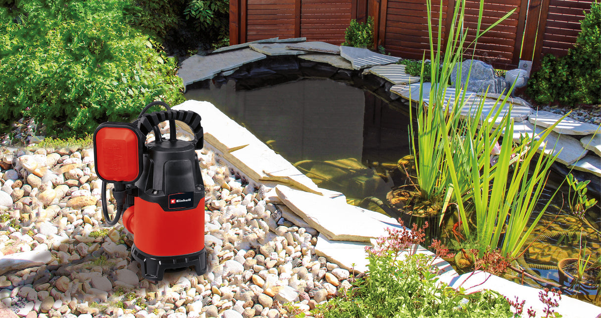 Pompa sumersibila apa murdara  Einhell GC-DP 3325, 330 W, capacitate de pompare 9.500 L/h, inaltime de refulare max. 6 m, Ø 25 mm particule straine, protectie la suprasarcina termica, include conector universal