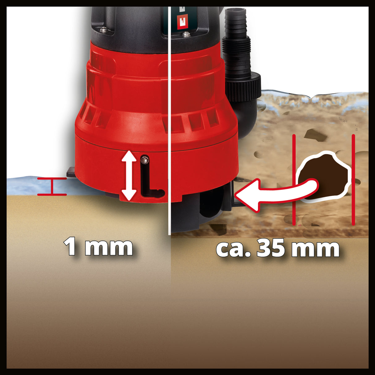 Pompa sumersibila apa murdara Einhell GC-DP 7035 LL, 700 W, aspiratie plana pana la 1 mm, debit 16.000 L/h, 0,8 bar, adancime de imersie 7 m, reglabila pentru apa murdara si curata