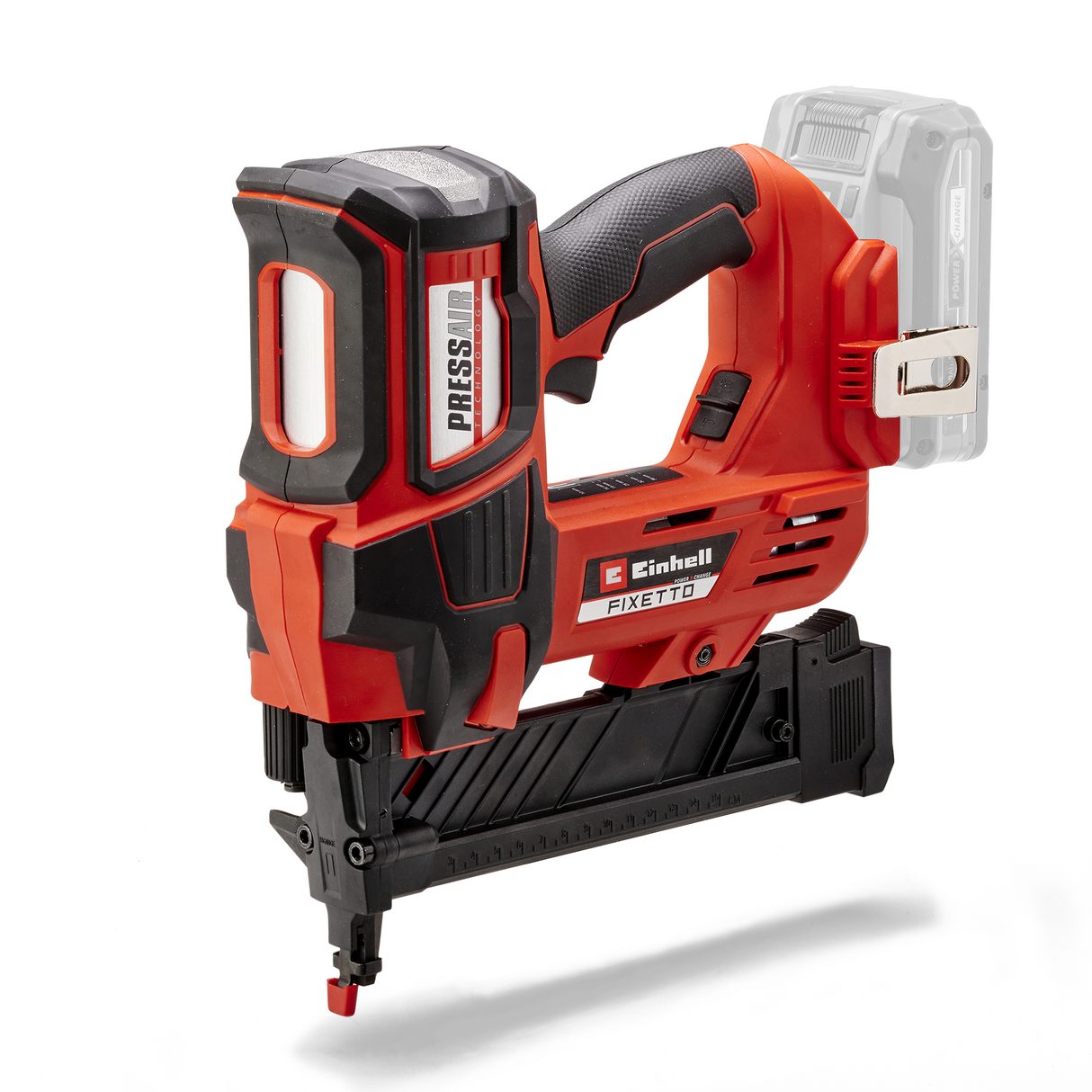 Einhell Professional FIXETTO 18/50 N Power X-Change akkus szegezőgép (18 V, 60 ütés/perc, maximális szeghossz 50 mm, mélységállítás, egyszeri/sorozatfúvás, 500 szöggel, akkumulátor nélkül)