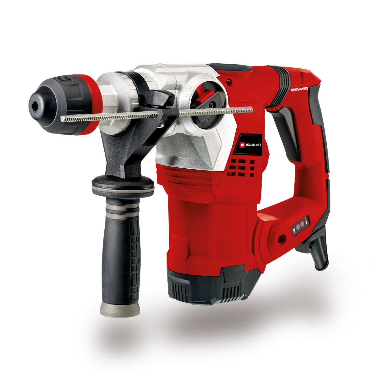 Einhell TE-RH 32 4F Kit fúrókalapács, 1250 W, 5 Joule, 32 mm-es betonfúrási kapacitás, SDS Plus, rezgéscsillapító fogantyú, elektromos dobozzal, 3 fúrófejjel, éles és lapos vésővel