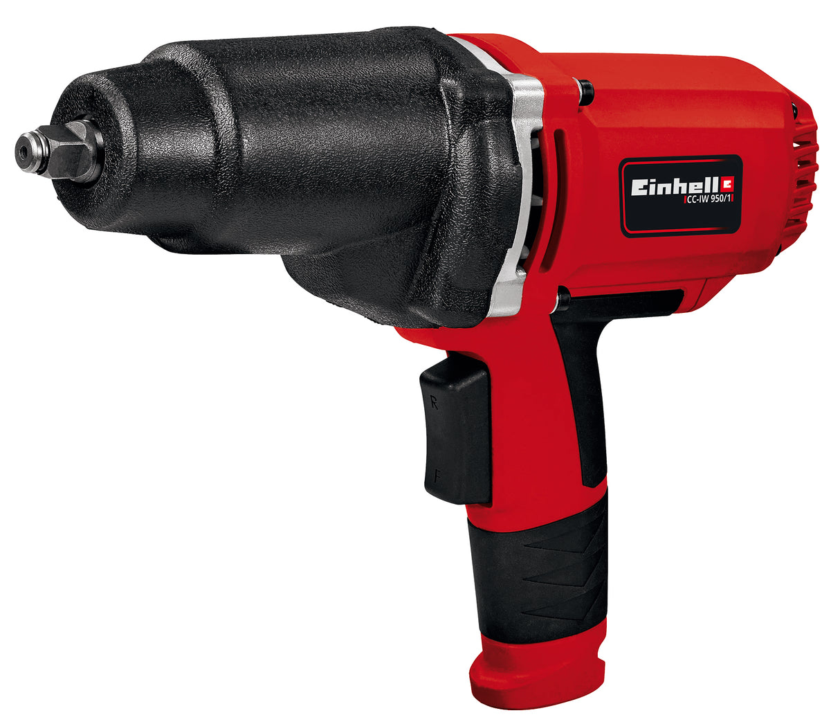Einhell CC-IW 950/1 ütvecsavarozó, 950 W, 2300 fordulat/perc, maximális nyomaték 450 Nm, előre és hátra forgás, puha markolat, robusztus ütőszerkezet-ház, 17, 19, 21, 22 mm méretű dugókulcsokkal együtt