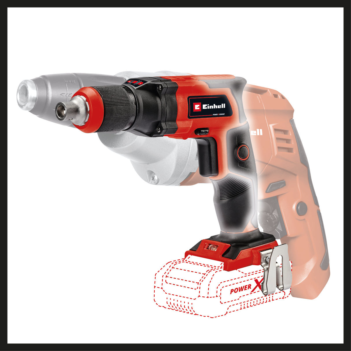 Einhell TE-DY 18 Li-Solo Power X-Change akkus gipszkarton csavarhúzó (lítium-ion, 18 V, 4000 fordulat/perc, mélységütköző, folyamatos működés, akkumulátor és töltő nélkül, elektronikai dobozban)