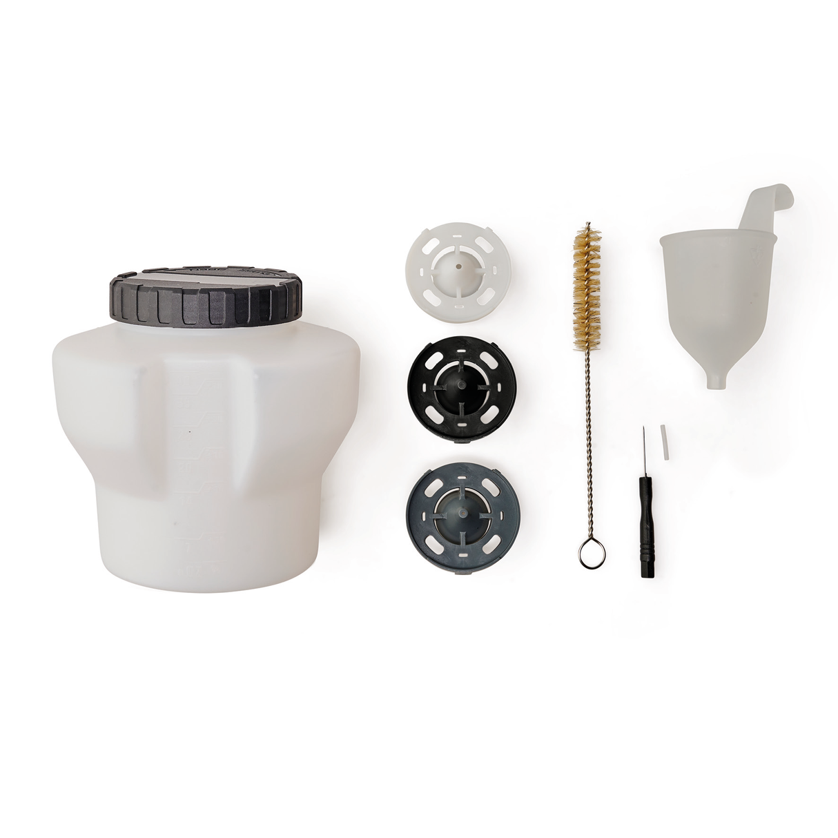 Pistol de vopsit  pe acumulator Einhell TE-SY 18/90 Li-Solo Power X-Change (18 V, debit 1000 ml/min, recipient 1200 ml, raport aer/vopsea reglabil, incl. accesorii, fara acumulator