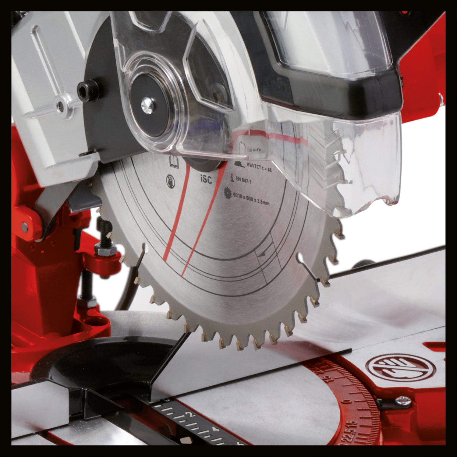 Einhell TC-MS 2112 kereszt- és gérvágó fűrész, max. 1600 W, 5000 fordulat/perc, kiváló minőségű keményfém fűrészlap, forgólap 45°-os szögállítással balra/jobbra