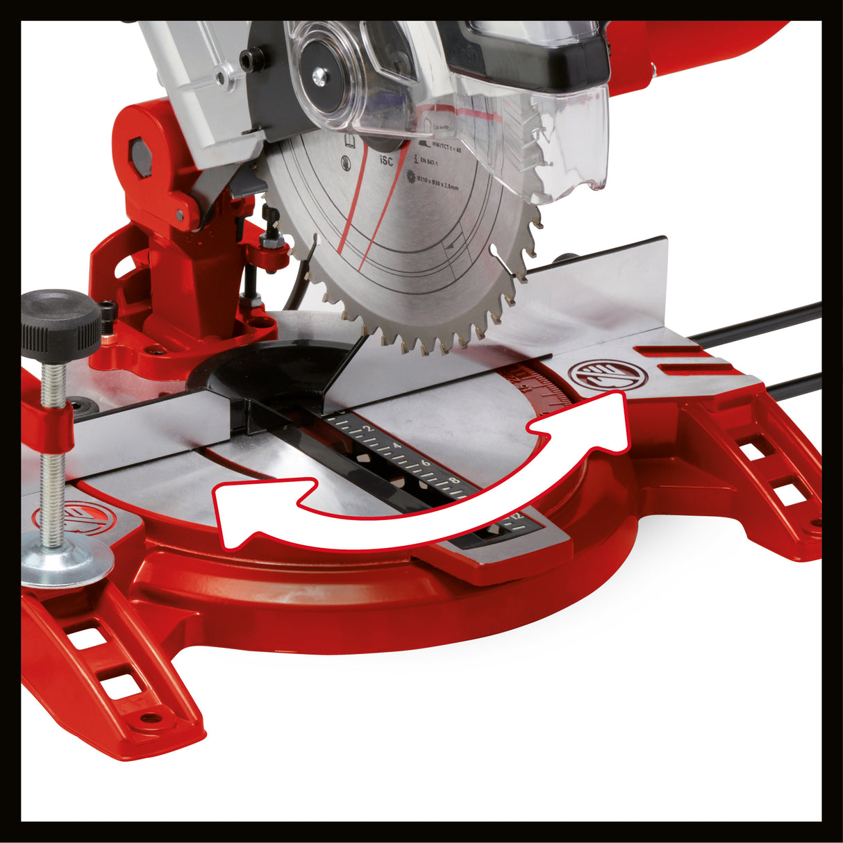 Einhell TC-MS 2112 kereszt- és gérvágó fűrész, max. 1600 W, 5000 fordulat/perc, kiváló minőségű keményfém fűrészlap, forgólap 45°-os szögállítással balra/jobbra