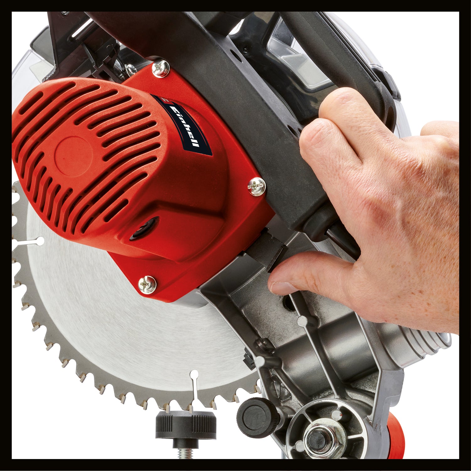 Einhell TC-MS 2112 kereszt- és gérvágó fűrész, max. 1600 W, 5000 fordulat/perc, kiváló minőségű keményfém fűrészlap, forgólap 45°-os szögállítással balra/jobbra