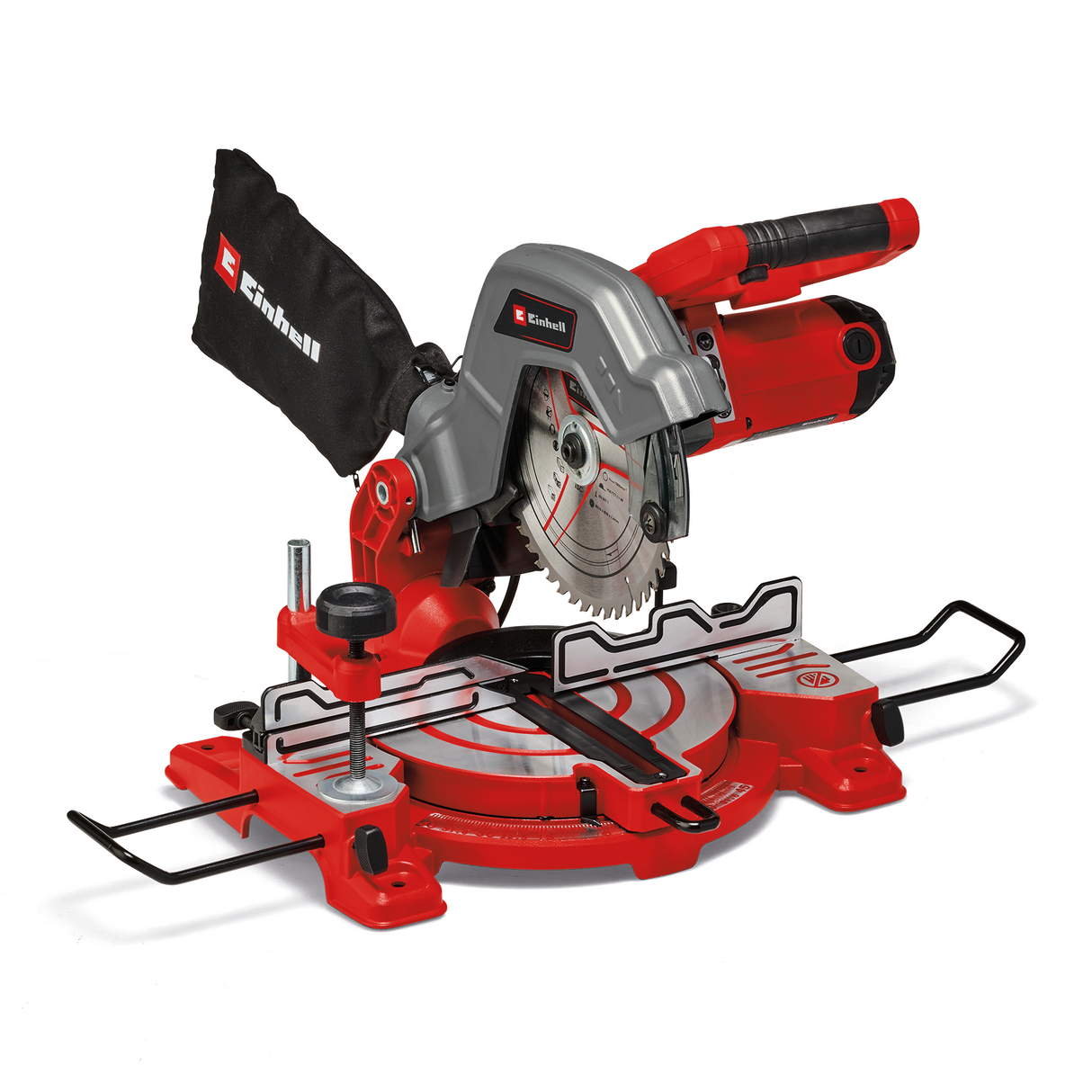 Einhell TC-MS 216 keresztvágó körfűrész (max. 1600 W, fűrészlap Ø216 x Ø30 mm, öntött alumínium munkaasztal, forgóasztal befogási pozíciókkal, 45°-ban dönthető fűrészfej