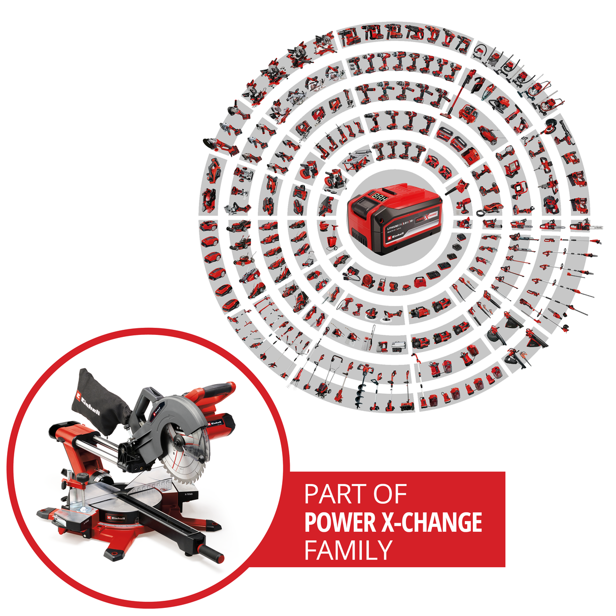 Fierastrau circular pe acumulatori Einhell TE-SM 36/10 L Li-Solo Power X-Change (36 V, lama de Fierastrau de 254 mm, 3800 rpm, functie de alunecare lina, laser cu linie de taiere, fara acumulator