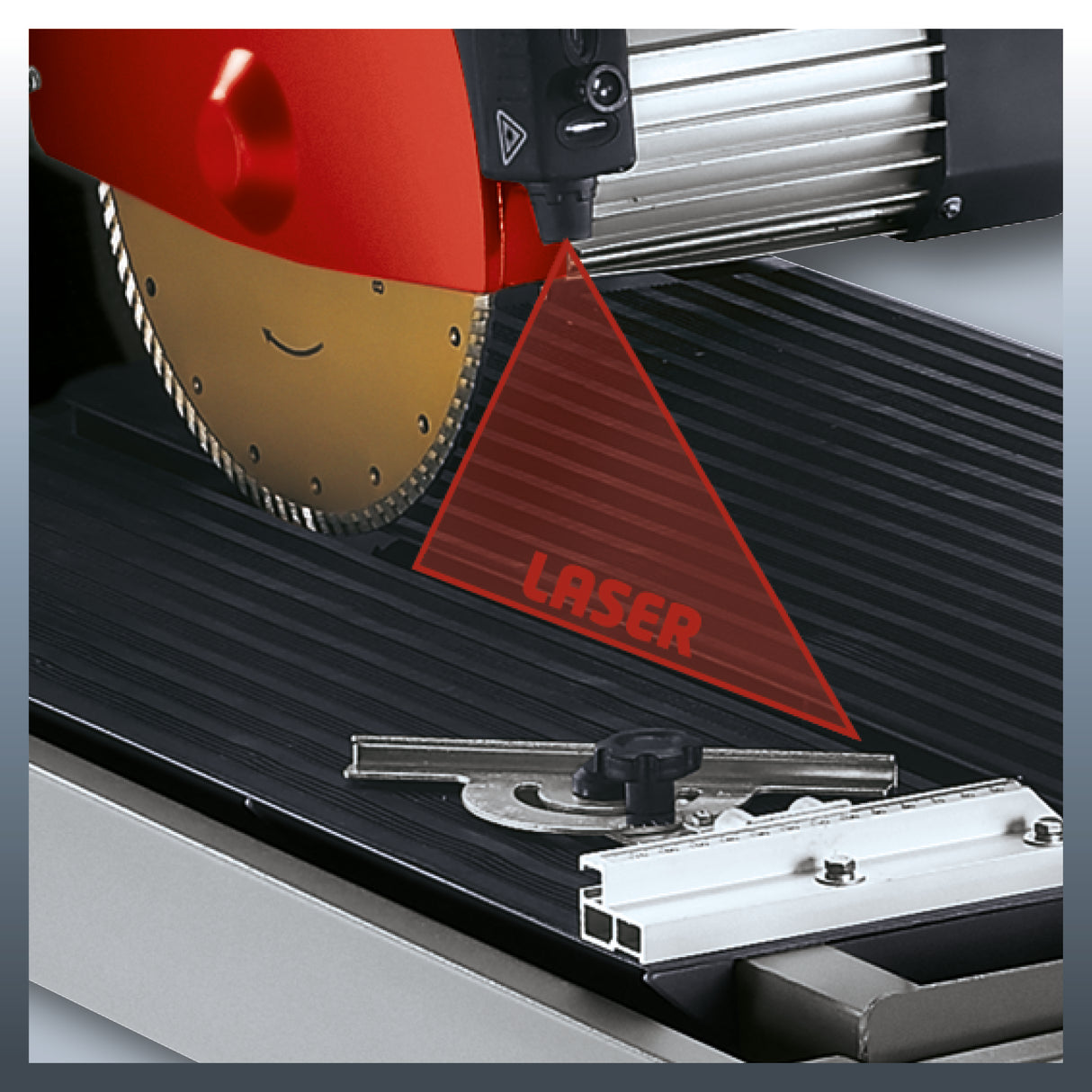 Masina de taiat piatra Einhell TE-SC 570 L, 1500 W, inaltime maxima de taiere 60 mm, disc de taiere diamantat turbo Ø250 x Ø25,4 mm, laser detasabil