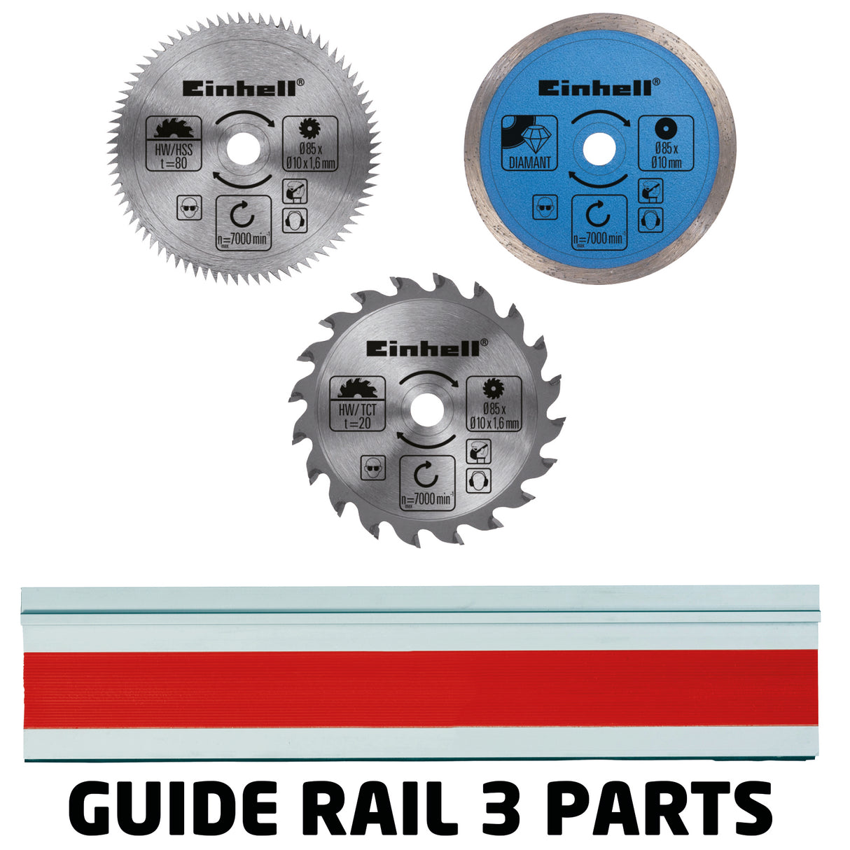 Einhell TC-CS 860/1 Kit - Körfűrész, 450 W, 85x10 mm, műanyag koffer, tartozékok