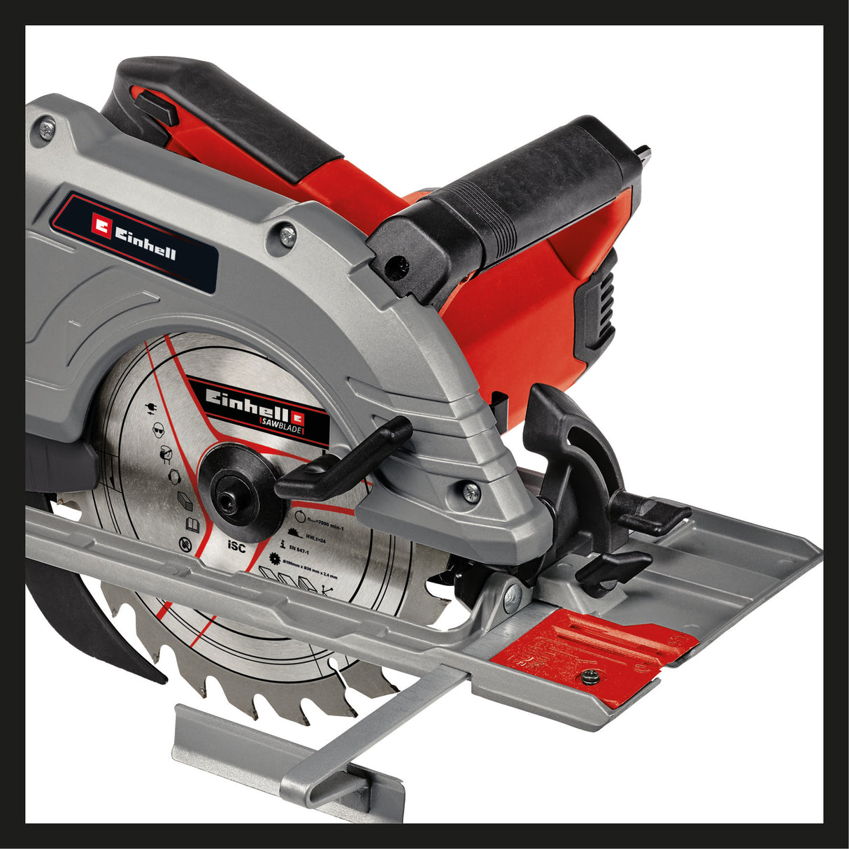 Fierastrau circular manual Einhell TE-CS 190/1, 1.500 W, 5.500 rpm, reglare fara unelte, maner mare, masa de Fierastrau din aluminiu, sistem de blocare a axului, incl. lama de Fierastrau cu varf de carbura