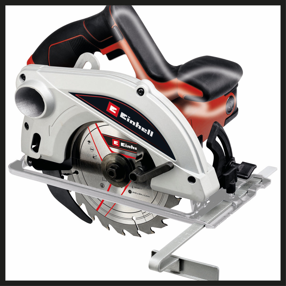 Fierastrau circular manual Einhell TC-CS 1250, 1.250 W, 5.500 rpm, reglare fara unelte a adancimii si unghiului, maner suplimentar, blocare a axului, lama de Fierastrau cu varf de carbura