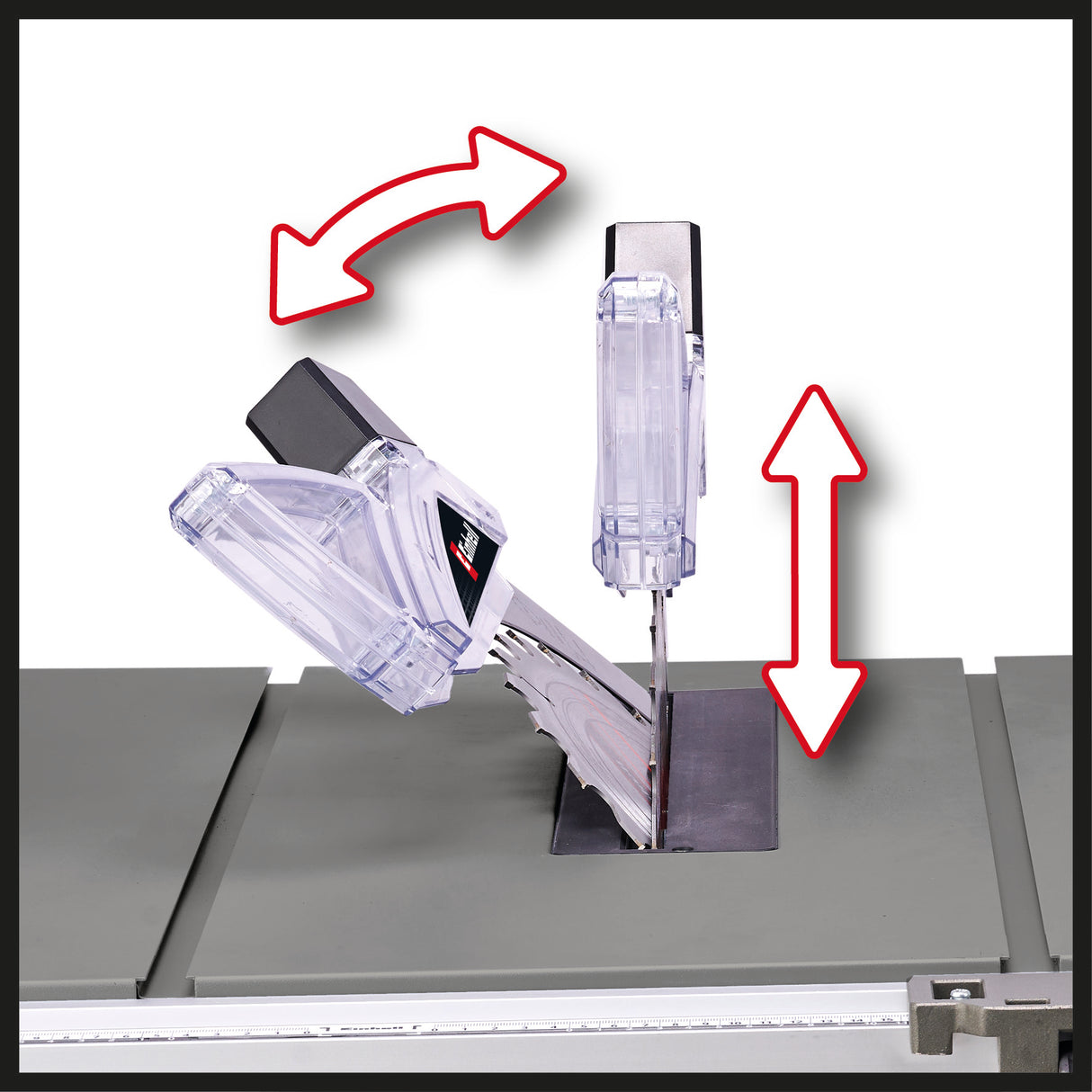 Fierastrau circular de banc Einhell TC-TS 254 eco, opritor paralel pentru taieri precise, opritor unghiular pentru taieri in unghi de 45°, carcasa si protectie pentru lama de Fierastrau cu racord pentru aspiratorul de rumegus