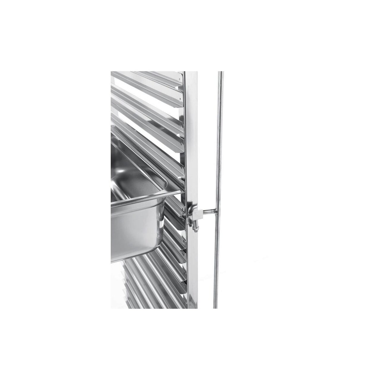 Carucior pentru debarasare tavi, cu roti, capacitate dubla 2 x 15 tavi GN 1/1 (530x325 mm), Hendi, compact, din inox, 798x610x(H)1710mm