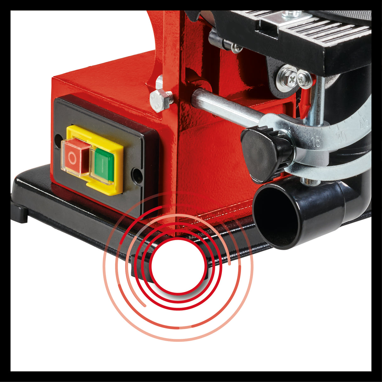 Einhell TC-US 380 álló szalagcsiszoló, 380 W, álló szalagsebesség 292 m/perc, csiszolókorong sebessége 1450 ford/perc, 1 db K80 csiszolószalaggal és 1 db K80 csiszolópapírral