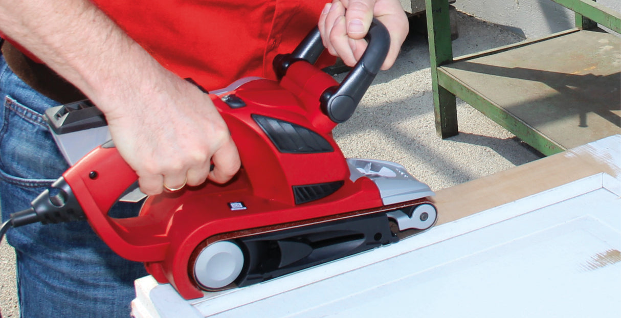 Set 6 benzi abrazive originale Einhell, accesorii pentru slefuitor cu banda, potrivit pentru polizorul cu banda pe acumulator TP-BS 18/457 Li BL, granulatie: 2x P60, 2x P80, 2x P120