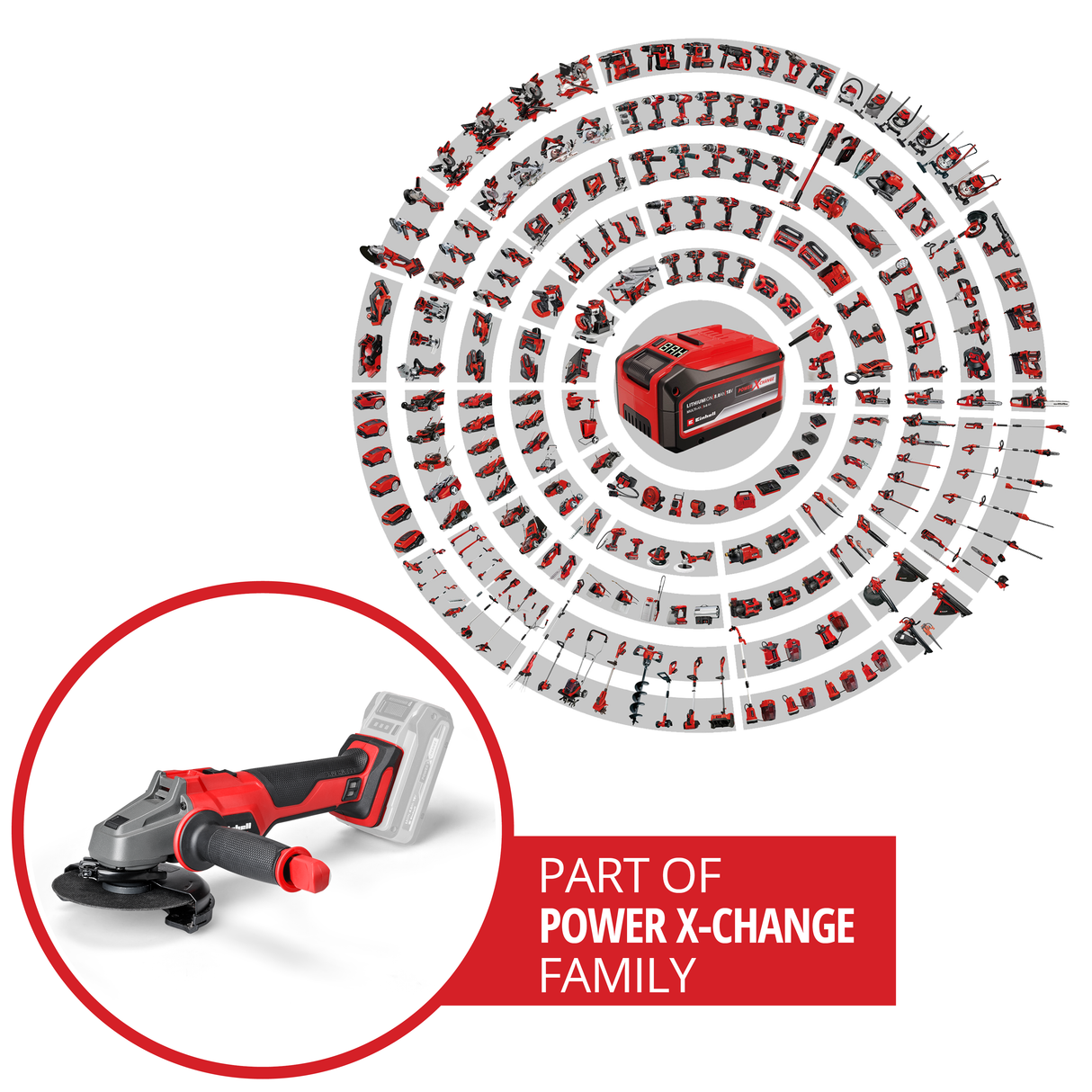 Einhell Professional AXXIO 18/125 Power X-Change akkus sarokcsiszoló, 18 V, 700 W, 125 mm-es tárcsák, 33 mm-es vágási mélység, szénkefe nélküli motor, lágyindítás, vágókorong és akkumulátor nélkül