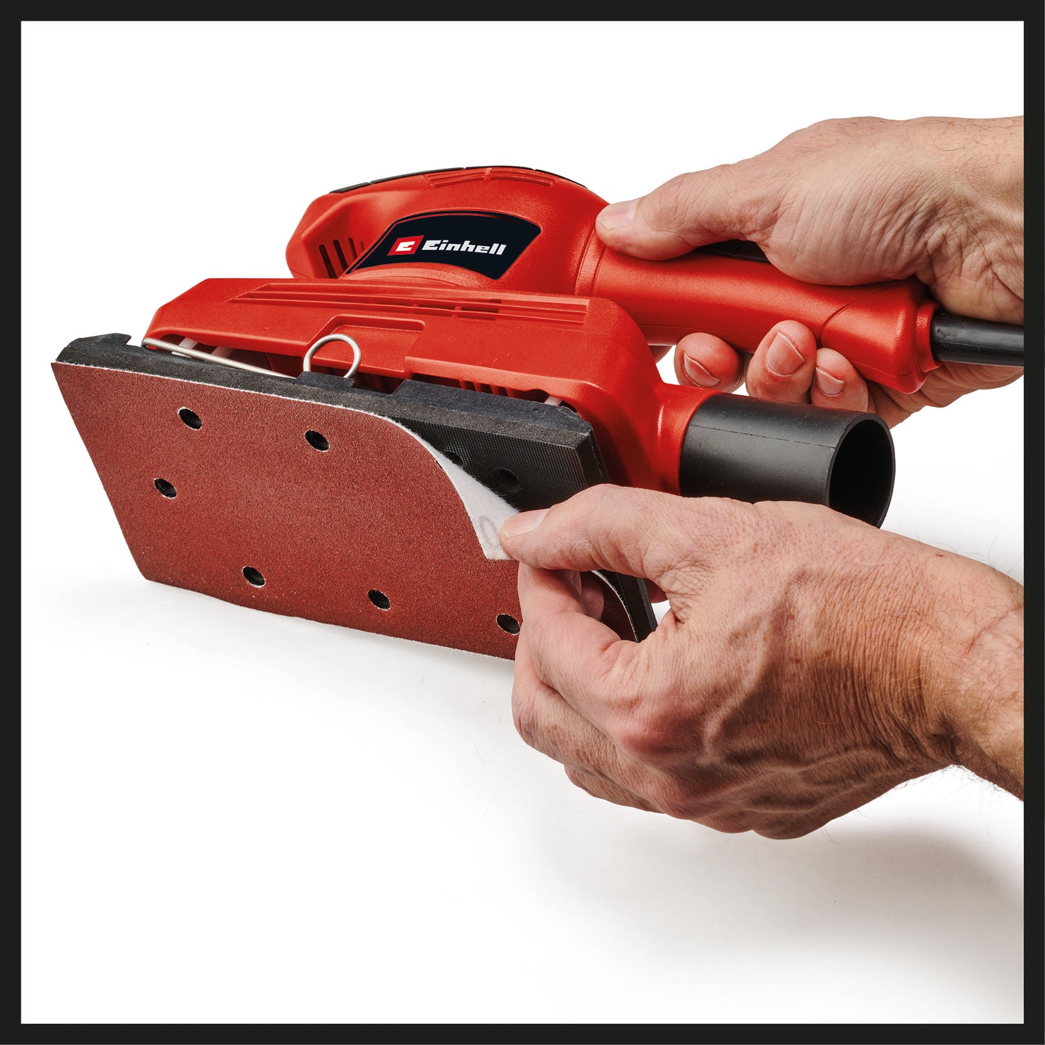 Einhell TC-OS 1520 rezgőcsiszoló, 150 W, 23 000 fordulat/perc rezgési sebesség, tépőzár, porelszívó adapter, 3 db csiszolópapírral együtt