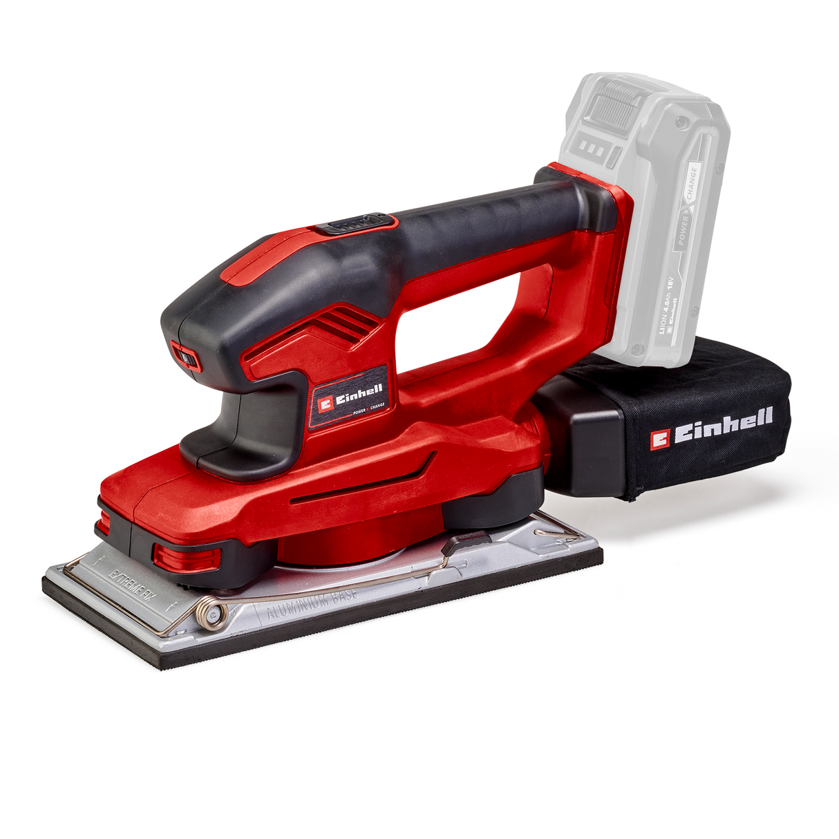 Einhell akkus orbitális csiszoló TE-OS 18/230 Li Solo (sebességelektronika, mikro-sündisznó, alumínium alaplap, porgyűjtő zsák, 3 db csiszolópapírral együtt, akkumulátor és töltő nélkül)