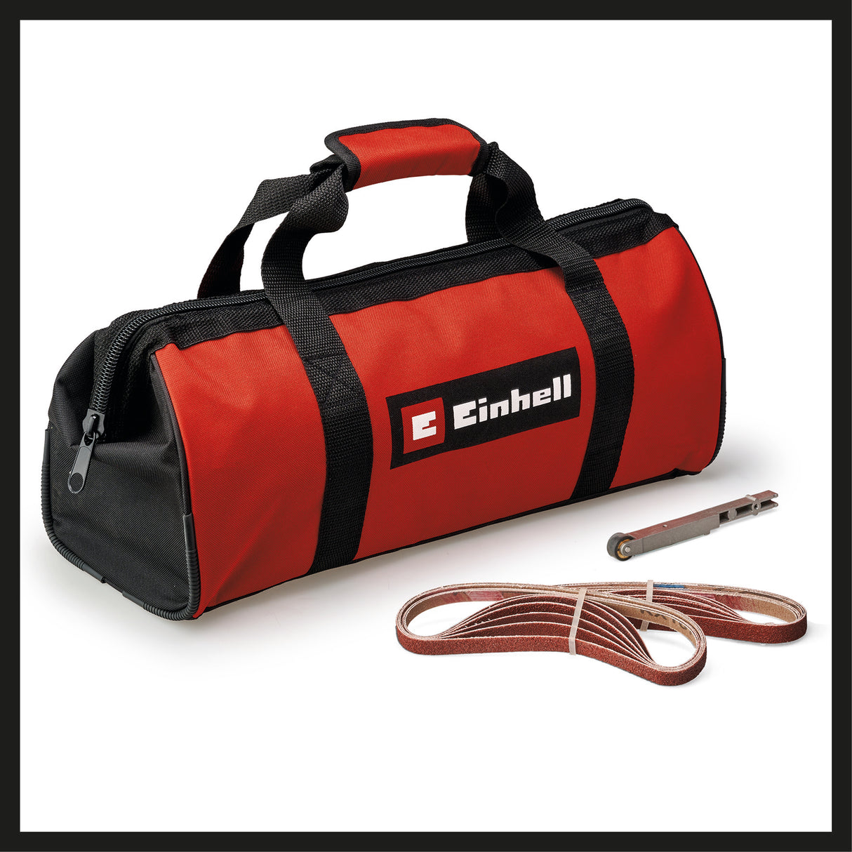 Slefuitor cu banda pe acumulator Einhell TE-BF 18 Li-Solo Power X-Change , 18 V, viteza de pana la 1.700 m/min, 2 brate de slefuit de 9 mm si 13 mm, inclusiv 12 benzi abrazive, fara acumulator