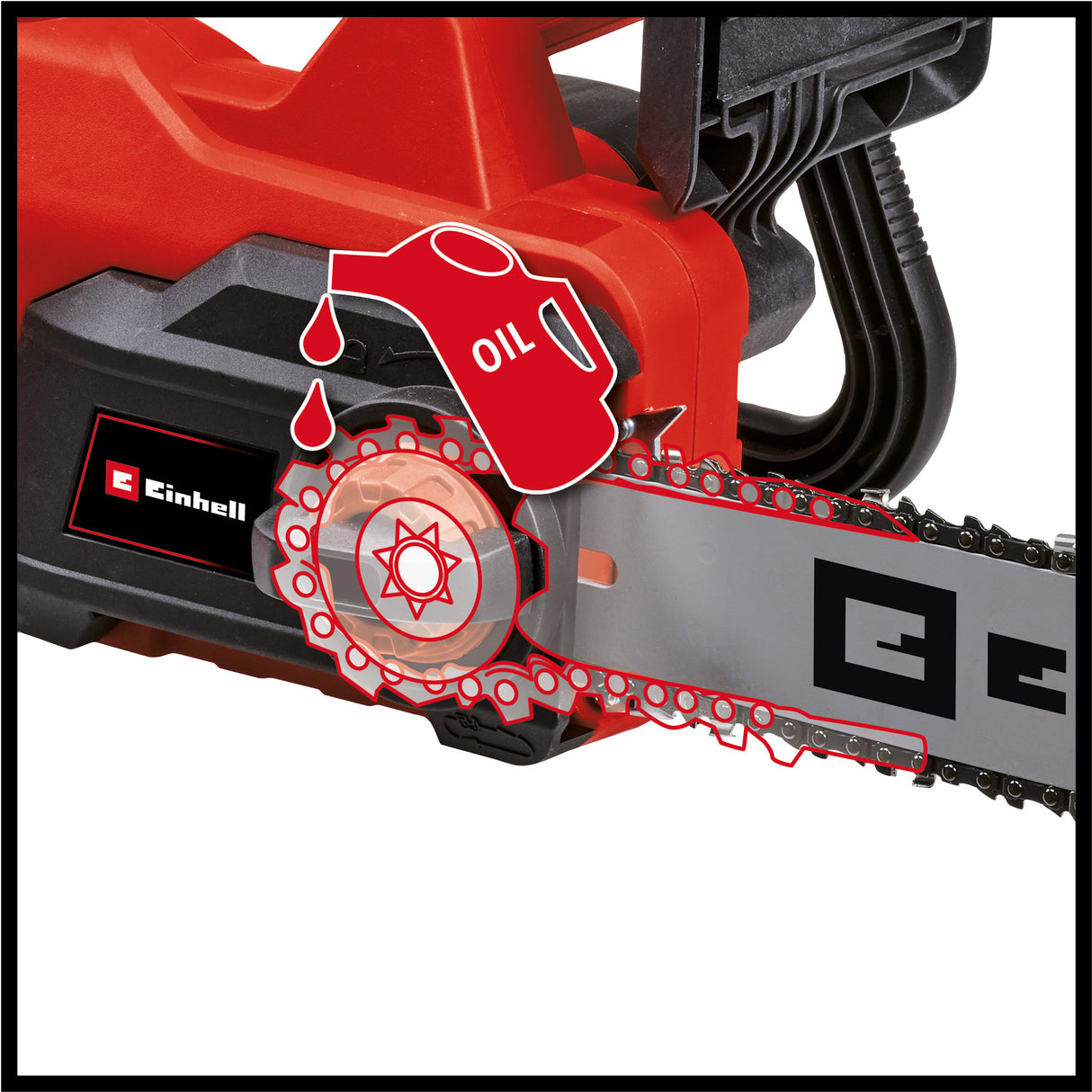 Einhell GC-EC 2040 elektromos láncfűrész (2000 W, vágási hossz 37,5 cm, láncsebesség 15,5 m/másodperc, automatikus lánckenés, visszarúgás elleni védelem láncfékkel)
