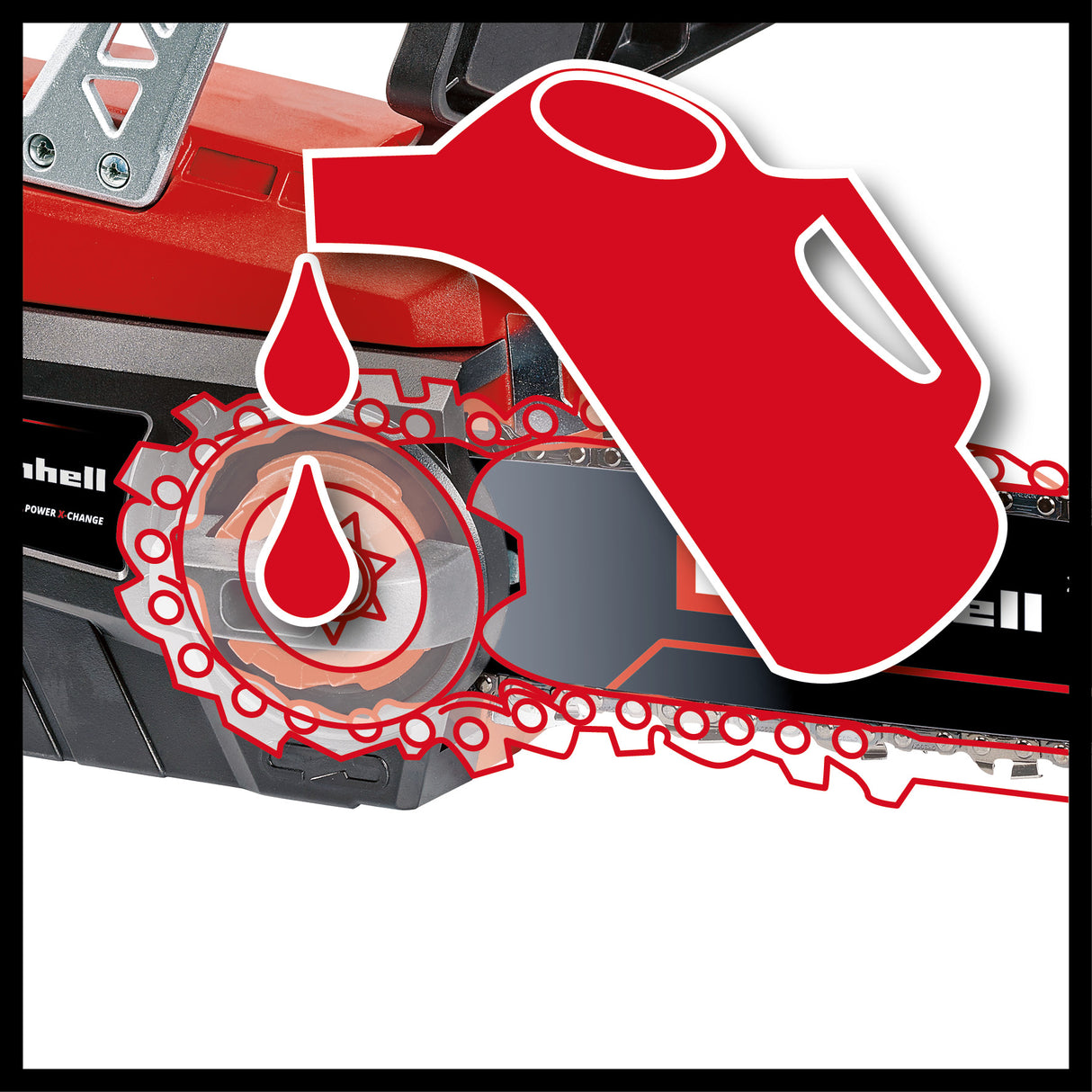 Drujbă fără fir Einhell GE-LC 18/25-1 Li Kit Power X-Change (18 V, lungime de tăiere 23 cm, viteză lanț 4,5 m/s, lubrifiere automată a lanțului, inclusiv 1 baterie 3,0 Ah + încărcător)