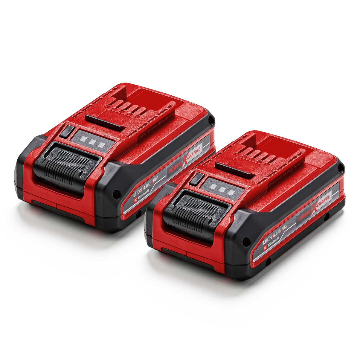 Acumulator Einhell 4 Ah Power X-Change PLUS, 18V, Li-ion, utilizare universala pentru toate dispozitivele PXC, control al nivelului de incarcare, pachet dublu, incl. 2x baterii de 4 Ah, fara incarcator