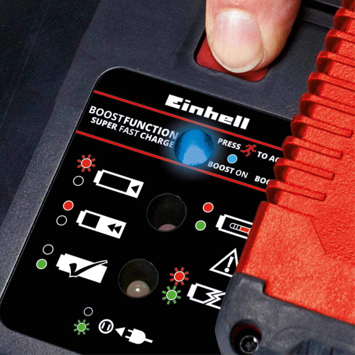 Incarcator original Einhell Power X-Boostcharger 8A Power X-Change (Li-ion, potrivit pentru toti acumulatorii PXC, mod boost pentru o incarcare mai rapida, afisaj LED de stare cu 7 trepte)