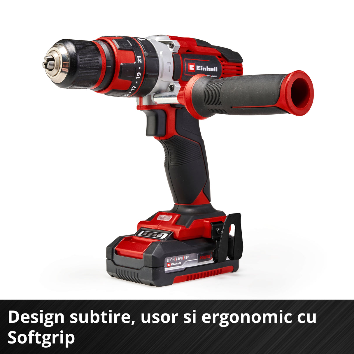 Einhell TE-CD 18/48 Li-i Kit Power X-Change akkus ütvefúró-csavarozó, Li-ion, 18 V, 48 Nm, fúrási kapacitás 10 mm betonban, táska, 2 db 2.0 Ah akkumulátorral és töltővel