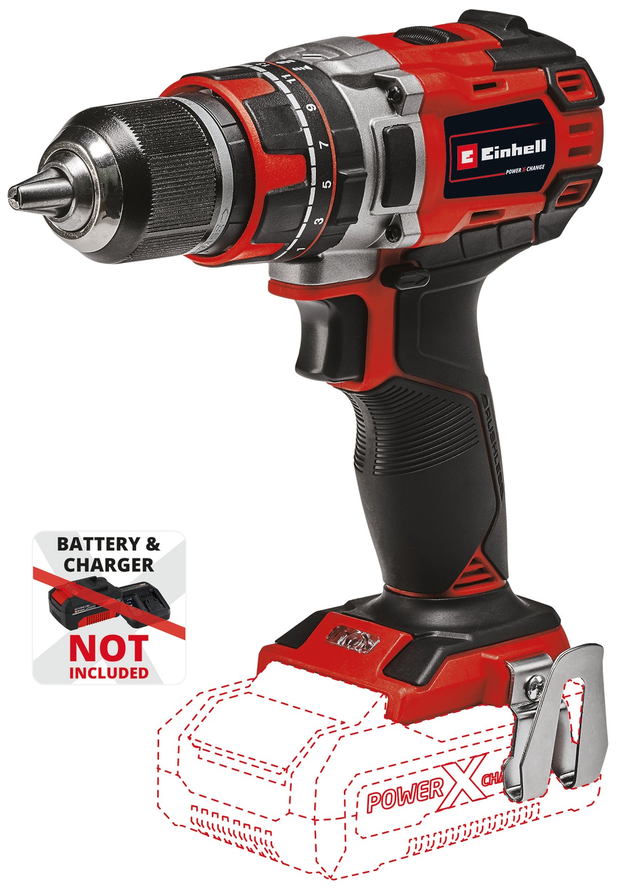 Masina de gaurit si insurubat (bormasina) cu impact Einhell Professional TP-CD 18/50 Li-i BL Solo Power X-Change, 18V, 50 Nm, functie de percutie, motor fara perii, angrenaj cu 2 trepte, maner moale, furnizata fara acumulator