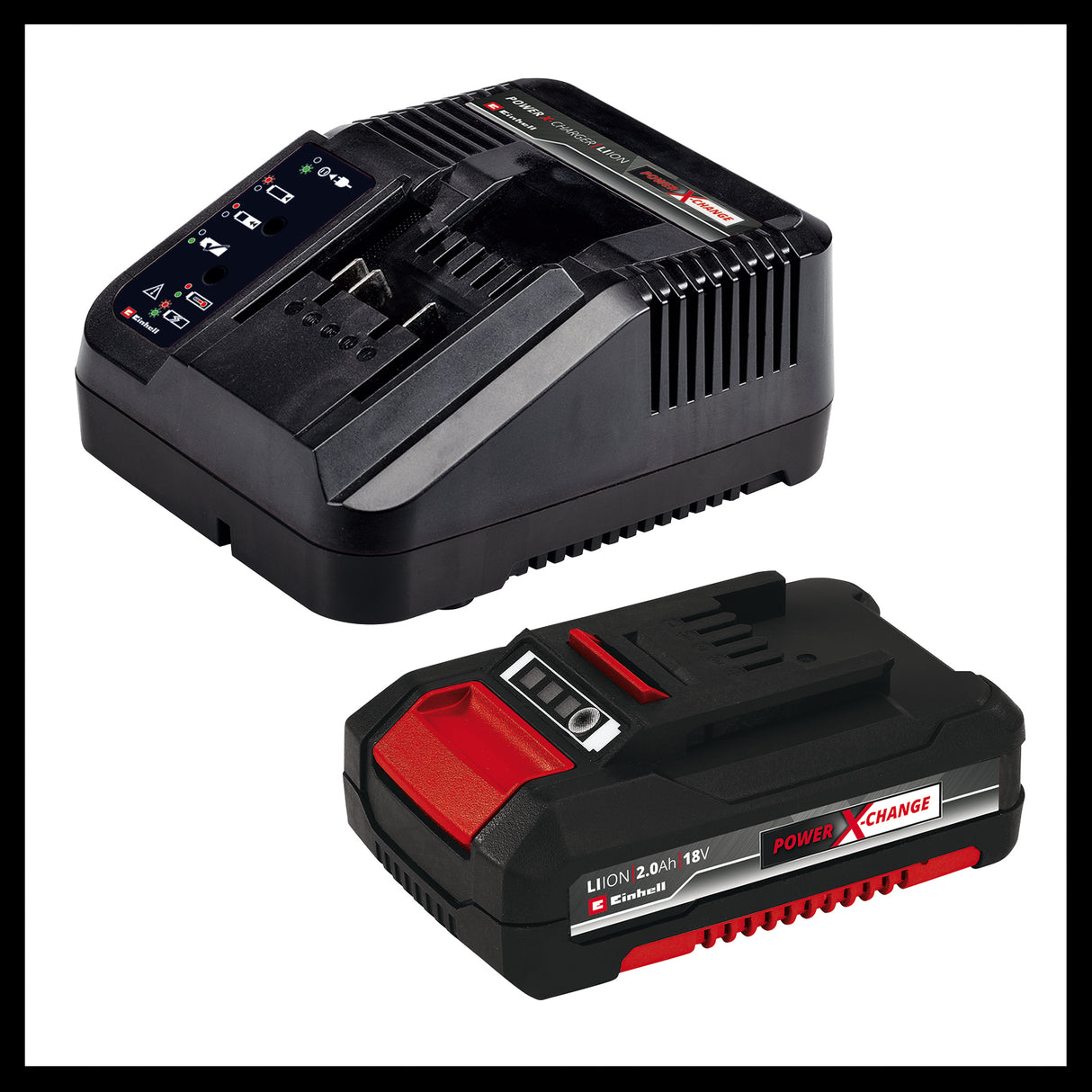 Einhell TE-CD 18/45 3X-Li +22 1x2.0 Ah PXC akkus fúró-csavarozó, levehető fúrótokmány, szögmérő tartozék, excenter tartozék, 22 részes bitkészlet, 2.0 Ah akkumulátor, töltő + elektronikai doboz