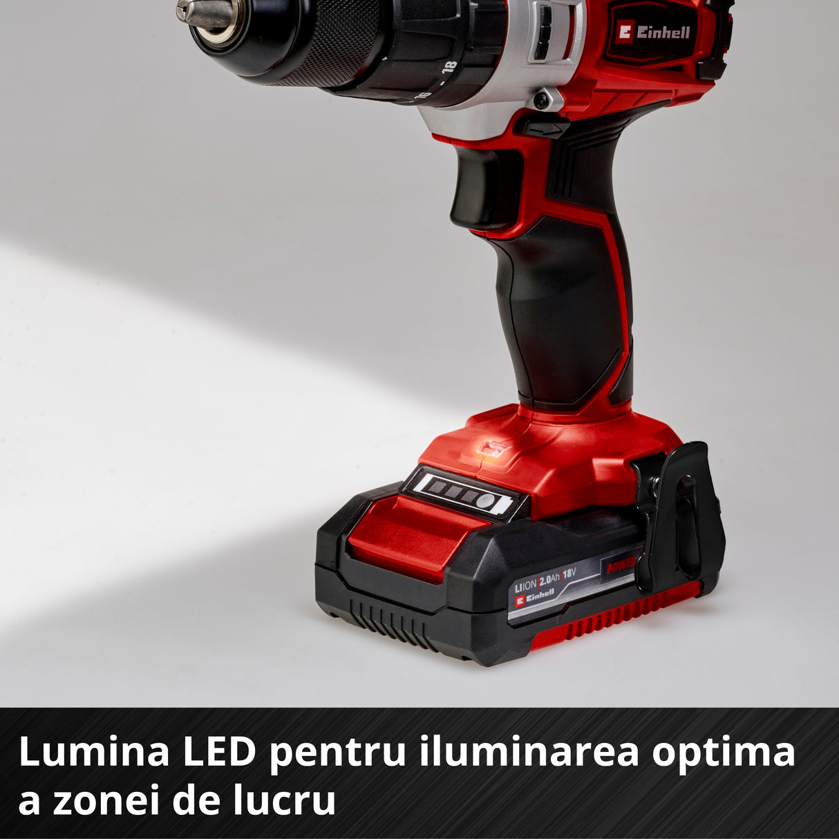Einhell akkus ütvefúró-csavarozó TE-CD 18/2 Li-i +64, 2x2.0 Ah Power X-Change, Li-ion, 18 V, 44 Nm, 2 sebességes hajtómű, 2.0 Ah akkumulátorral, gyorstöltővel és 64 darabos tartozékkészlettel