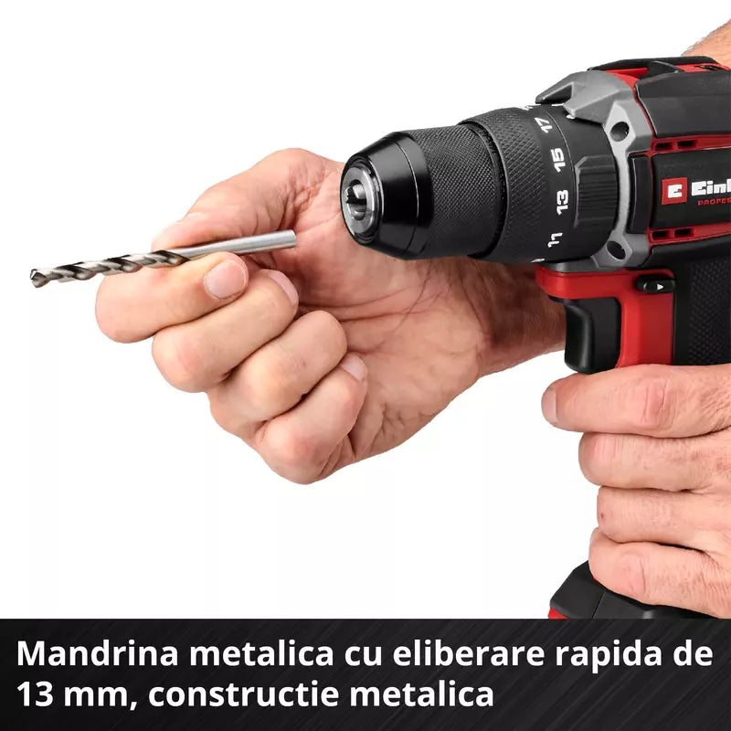 Masina de gaurit cu percutie pe acumulator Einhell Professional TP-CD 18/70-C Li-i BL - Solo Power X-Change,18 V, brushless, 70 Nm, anti-kickback, mandrina 13 mm, 2 viteze, fara baterie - imagine 10