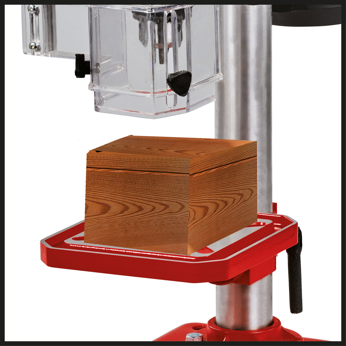 Einhell TC-BD 450 asztali fúrógép, 450 W, akár 2650 fordulat/perc, 5 sebességfokozat, maximális fúrási mélység 50 mm, fúrási mélységkijelző, állítható mélységütköző, dönthető/forgatható és magasságban állítható fúróasztal