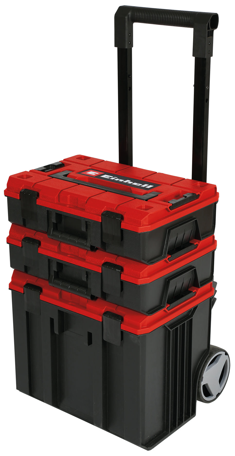 Set de valize originale Einhell E-Case Tower, max. 120 kg, format din 3 valize inclusiv accesorii, depozitare si transport accesorii si scule, stivuibile, conectabile