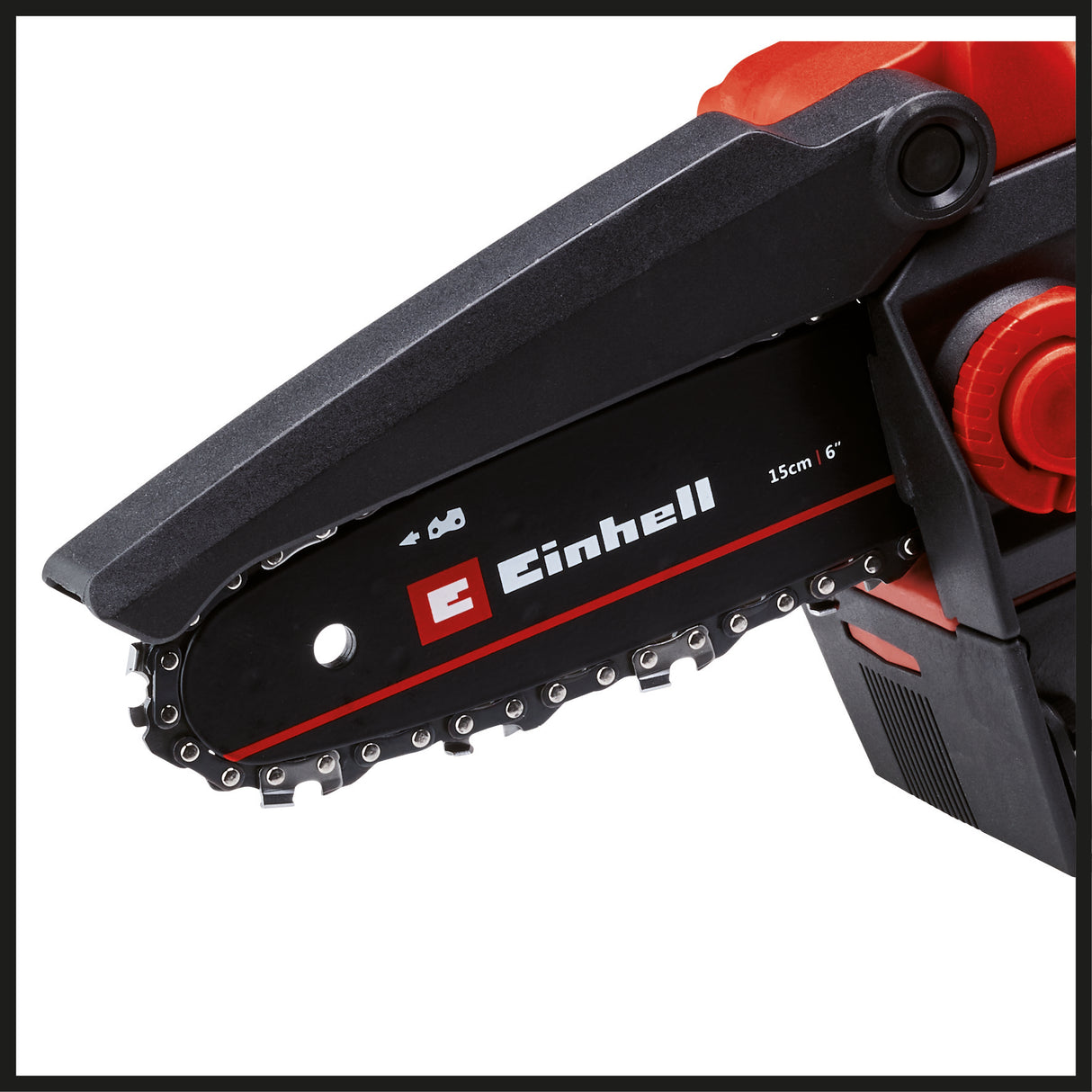 Einhell GE-PS 18/15 Li BL-Solo Power X-Change akkus láncfűrész (18V, szénkefe nélküli motor, vágási hossz 12,5 cm, szerszám nélküli penge- és lánccsere, akkumulátor nélkül).