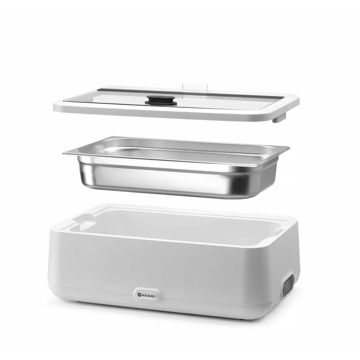 Chafing dish electric UNIQ, HENDI, GN 1/1, Alb, 220-240V/700W, 607x402x(H)250mm