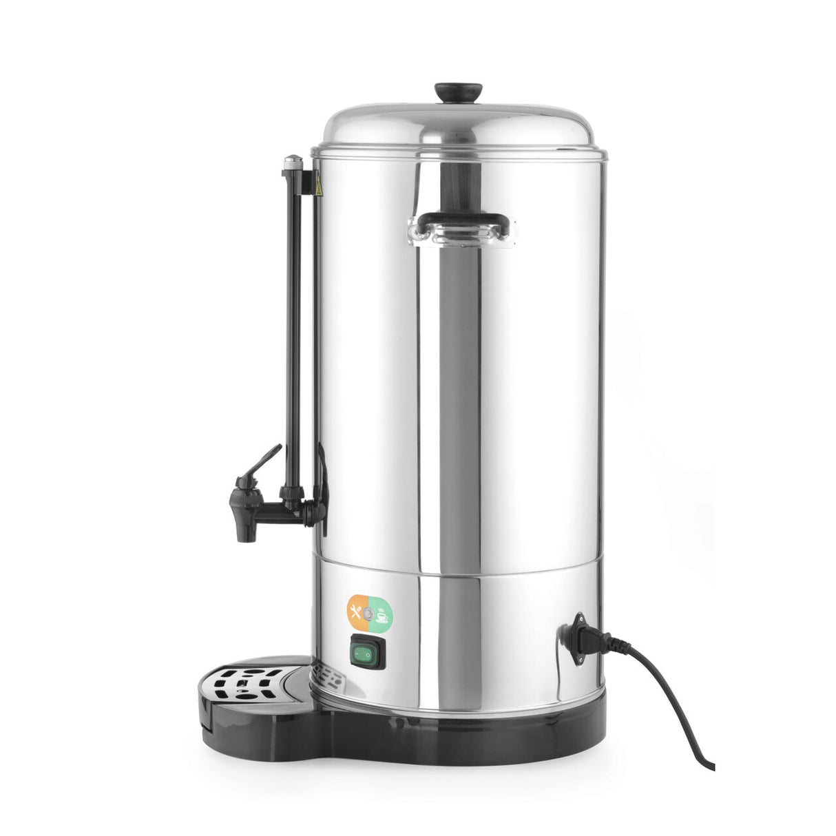 Percolator / cafetiera profesionala, 6lt, Hendi, cu pereti dubli din inox, 1500W, diam. 241x (H)480 mm, robinet anti-picurare, temperatura ajustabila pana la 100 C, filtru incorporat pentru cafea macinata