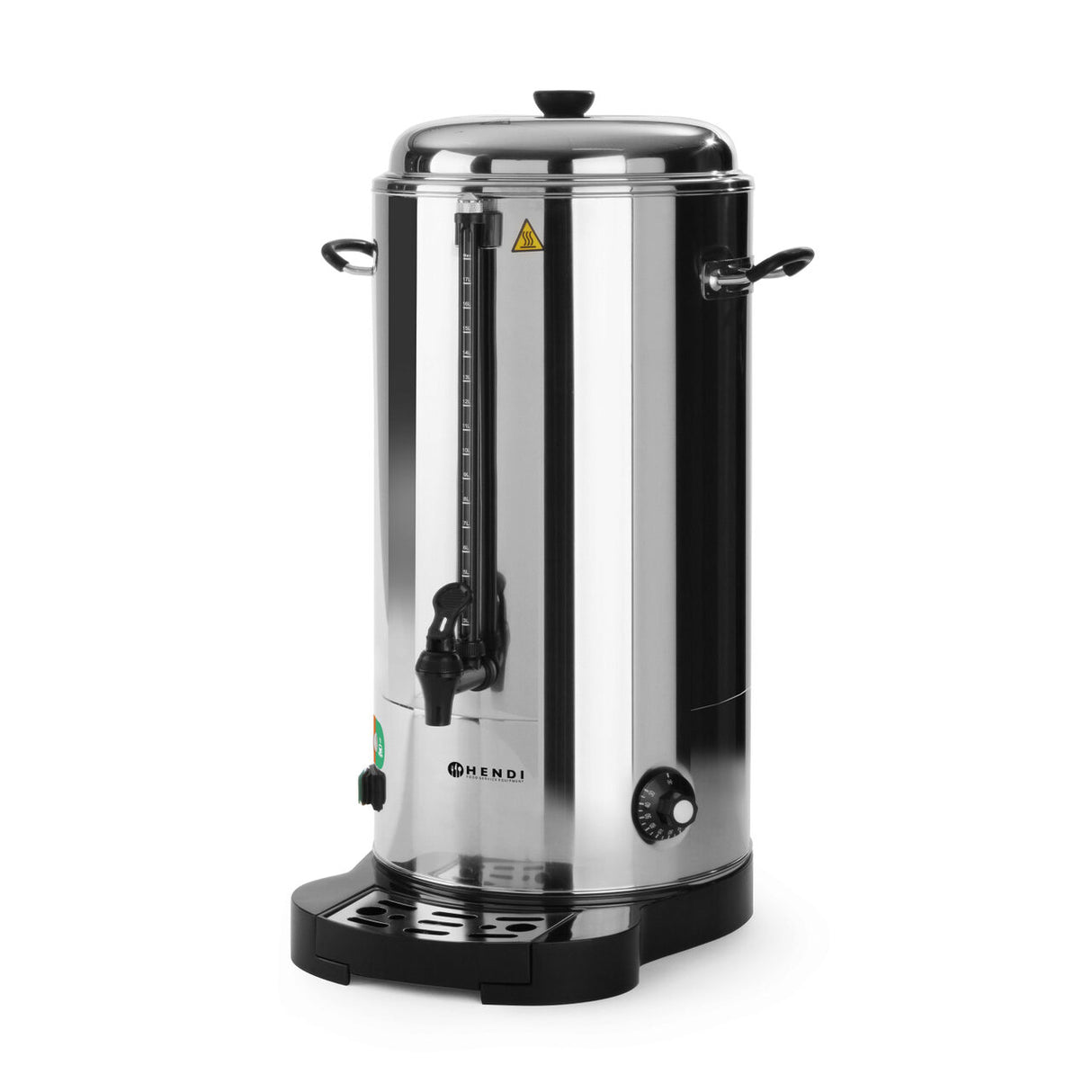 Percolator Hendi bauturi calde cu pereti dubli 18 litri, termostat, 2400 W temperatura, ajustabila pana la 100 C, Inox, robinet anti-picurare