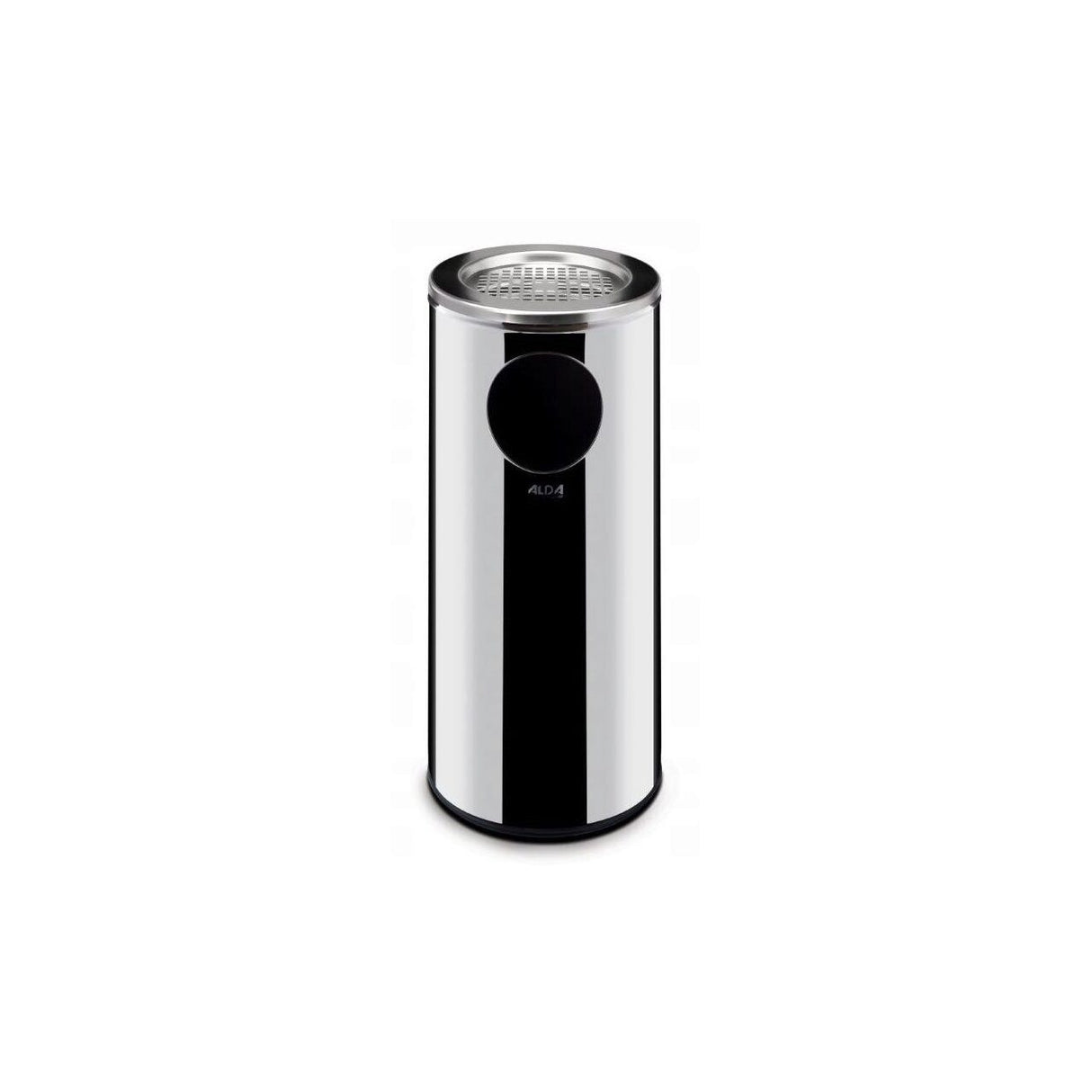 Cos de gunoi cu scrumiera, capacitate 33 litri, Inox, diametru 135 mm, baza din cauciuc antiderapant, interior/exterior, 240x(H)660mm