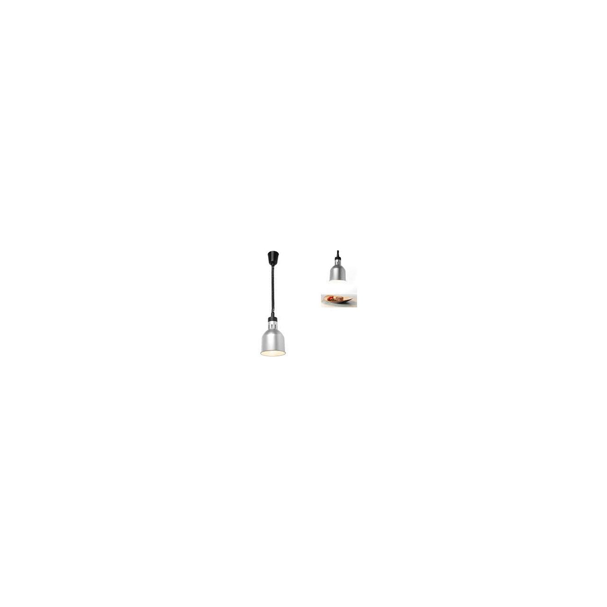 Lampa de incalzire cilindrica, argintie ø175x(H)250