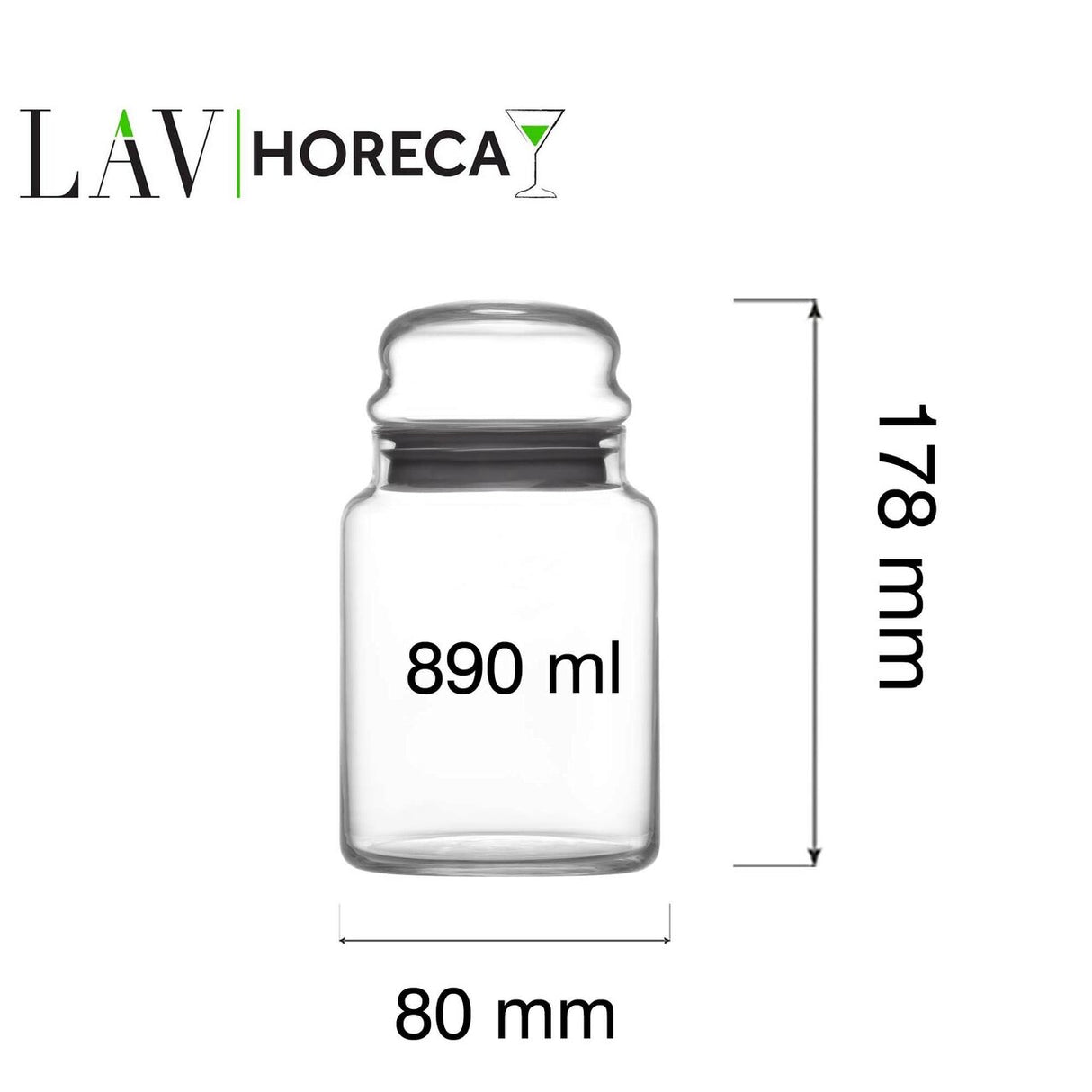 Borcan Phuket 890 ml cu capac, LAV